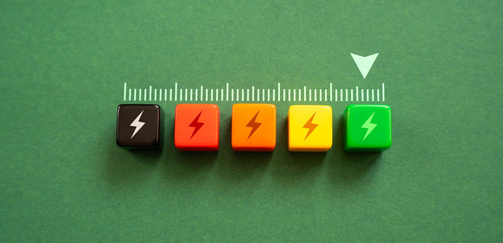 Der Pfeil zeigt auf die höchste Stufe der Energieeffizienz